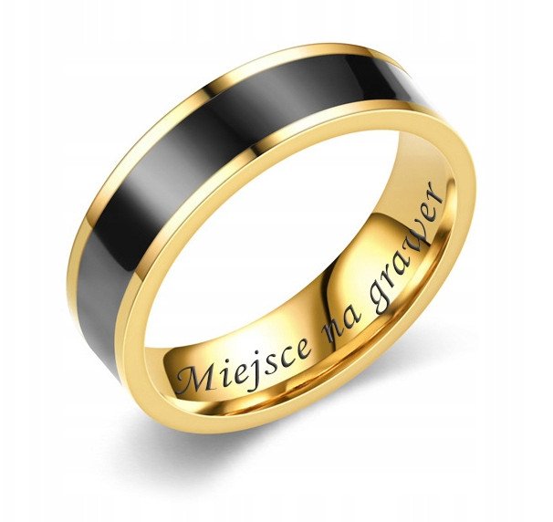 ZŁOTA OBRĄCZKA PIERŚCIONEK ŚLUBNA STAL 316L r.17