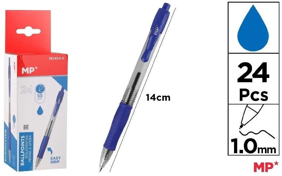 Długopis niebieski 1.0mm (24szt)