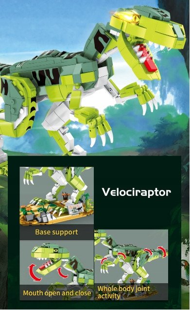 Klocki Dinozaur Velociraptor