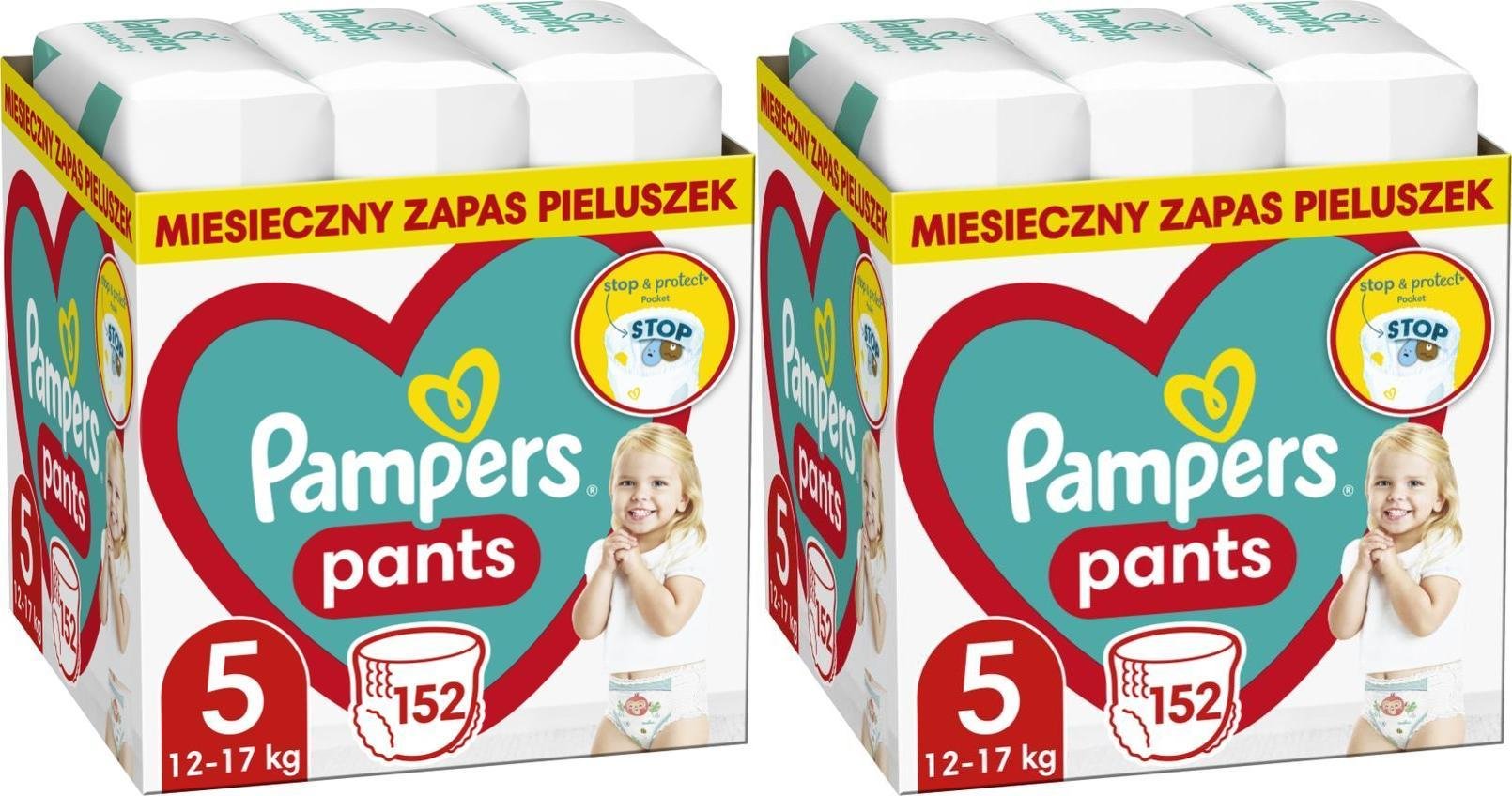 Pampers Pieluchomajtki 5, 12-17 kg, 152 szt. x2