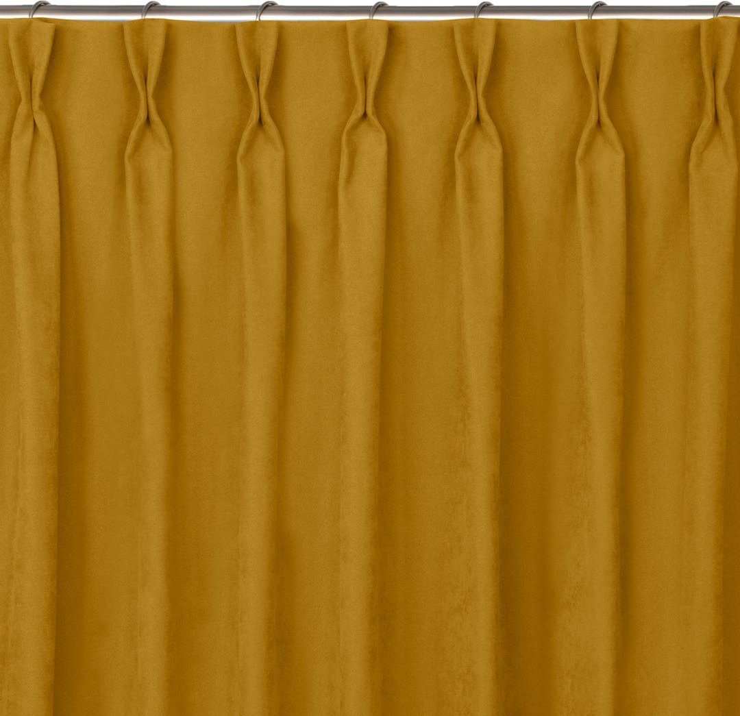 Homede Homede Zasłona MILANA szenilowa na flexach 560x225 musztardowa wzór 2