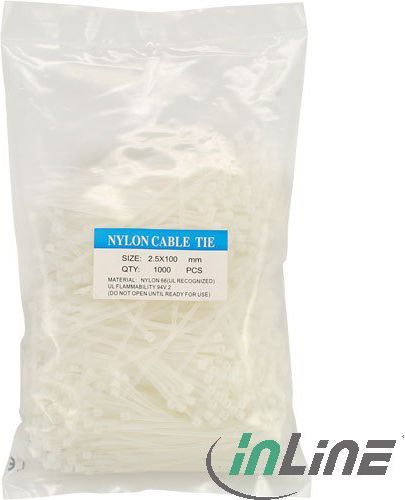 Organizer InLine Opaska zaciskowa Biały 1000 sztuk (59963X)
