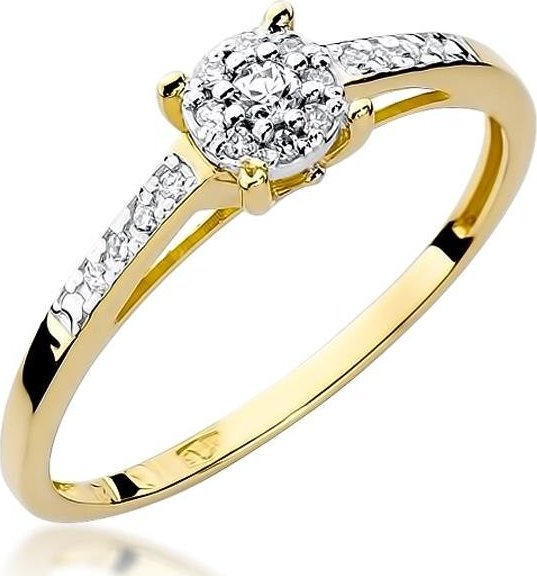 Best Diamonds złoty pierścionek z brylantem 0.12ct 10