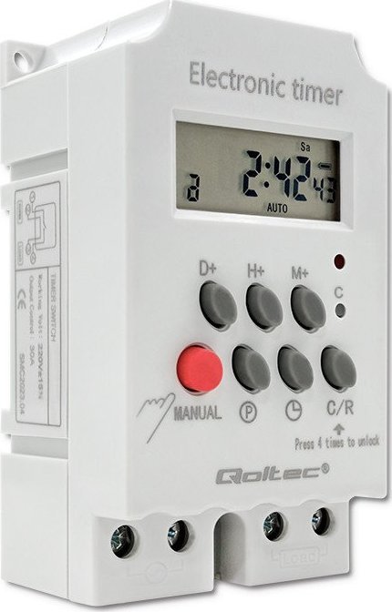 Qoltec Elektroczniczny programator czasowy na szynę DIN PC0629