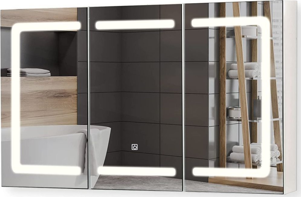 Miadomodo MIADOMODO Szafka z lustrem z oświetleniem LED, 100 x 60 cm