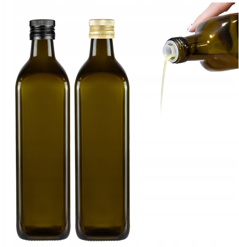 Butelka MARASCA KWADRAT OLIWKOWA 750 ml na oliwę butelka z DOZOWNIKIEM