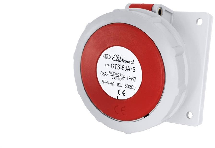 Gniazdo tablicowe skośne 63A/400V 5P IP67 6h 3P+N+Z GTS 63/5 921828