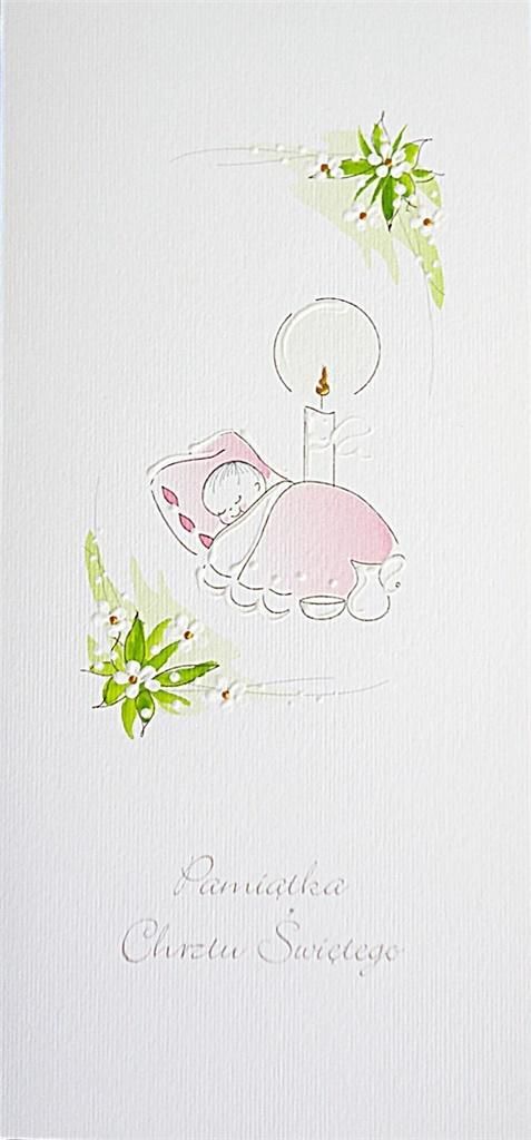 MAK Karnet Chrzest DL C09 - Niemowlę dziewczynka