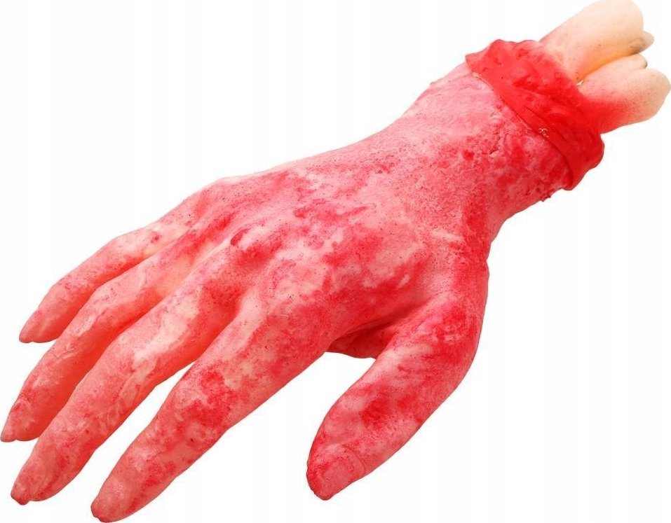 Korbi SZTUCZNA DŁOŃ Z KOŚCIĄ HALLOWEEN UCIĘTA KOŚĆ