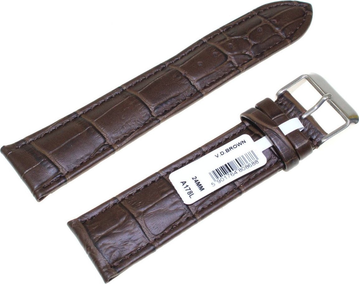 Chermond Skórzany pasek do zegarka Chermond 24 mm A178L.24 brązowy XL