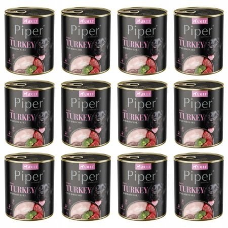 Mokra Karma dla psa Piper Animals z indykiem i brokułem zestaw 12 x 800 g