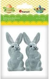 Zając flokowany 32x74x25mm szary 2szt