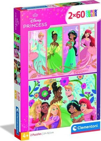 Clementoni Puzzle SuperColor Disney Princess 2x60 elementów (24824)