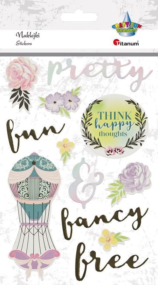 Titanum Naklejki papierowe wypukłe pretty mix 12szt