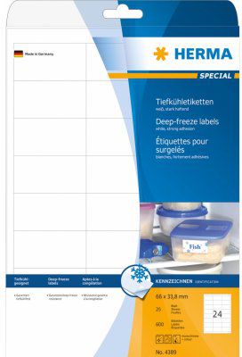 Herma Etykiety samoprzylepne mrożone 66x33,8 mm (4389)