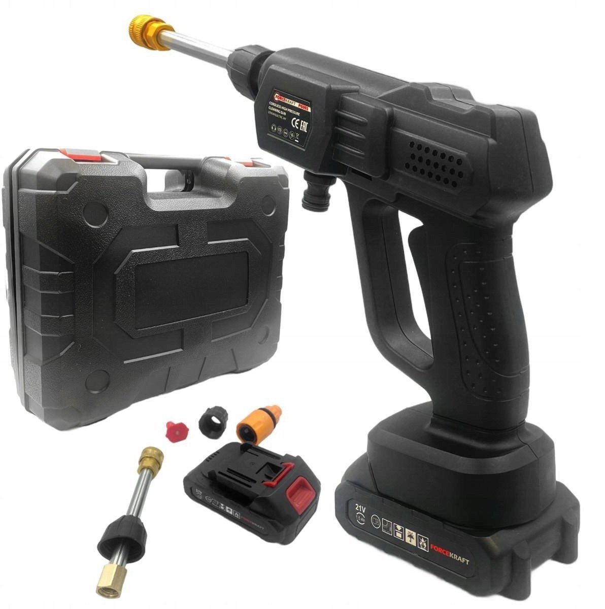 Myjka ciśnieniowa akumulatorowa 15 bar, 21V, 1500mAh