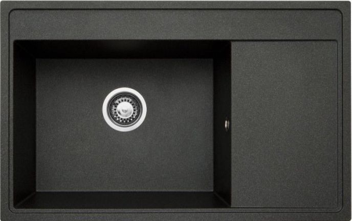 Zlewozmywak Pyramis Pyramis Camea 79x50 1B 1D L czarny 070074301