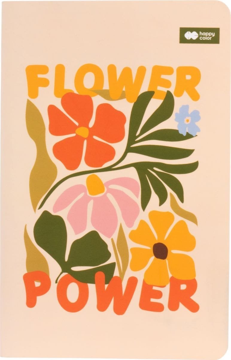 Notes szyty BLOOM-Boho, 18x11,5cm, 32 ark, linie, 80g/m2, Happy Color