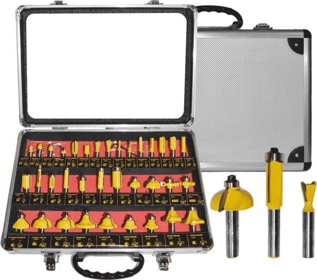 AWTools frezy do drewna, komplet 35 elementów trzpień 8mm (AW40514)