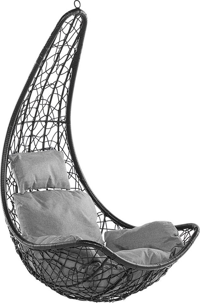 Beliani Fotel wiszący z technorattanu czarny ATRI II