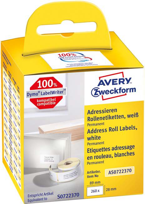Avery Zweckform ETYK.ZF UNIWERSAL.NA ROLI 89X28 2X130 - AS0722370