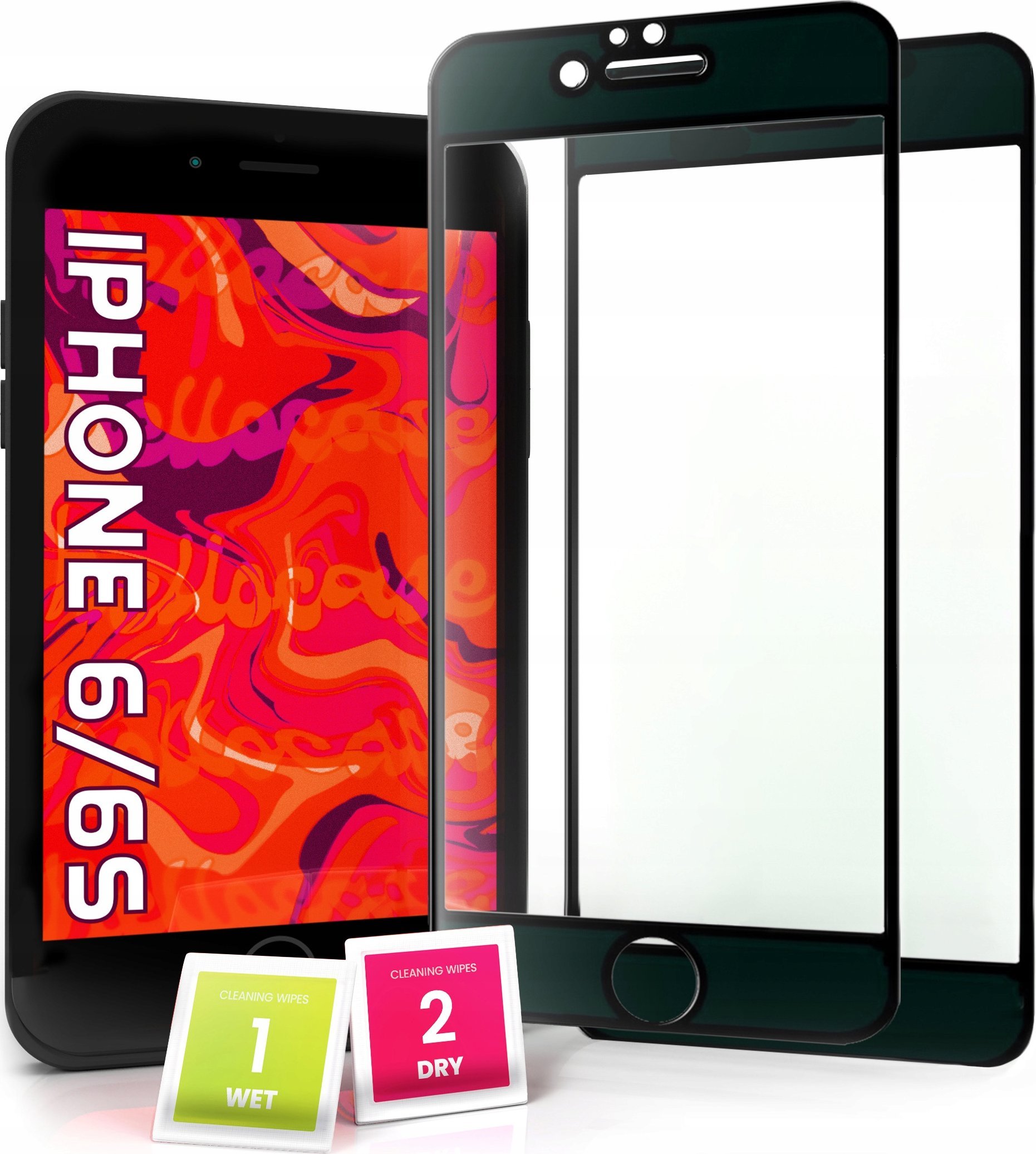 Hello Case 2-pak Szkło Hartowane do iPhone 6 / 6s Ochronne Pełne Na cały ekran 5D 9H