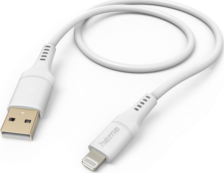 Kabel USB Hama Lightning - USB-A 1.5 m Biało-czarny (002015680000)