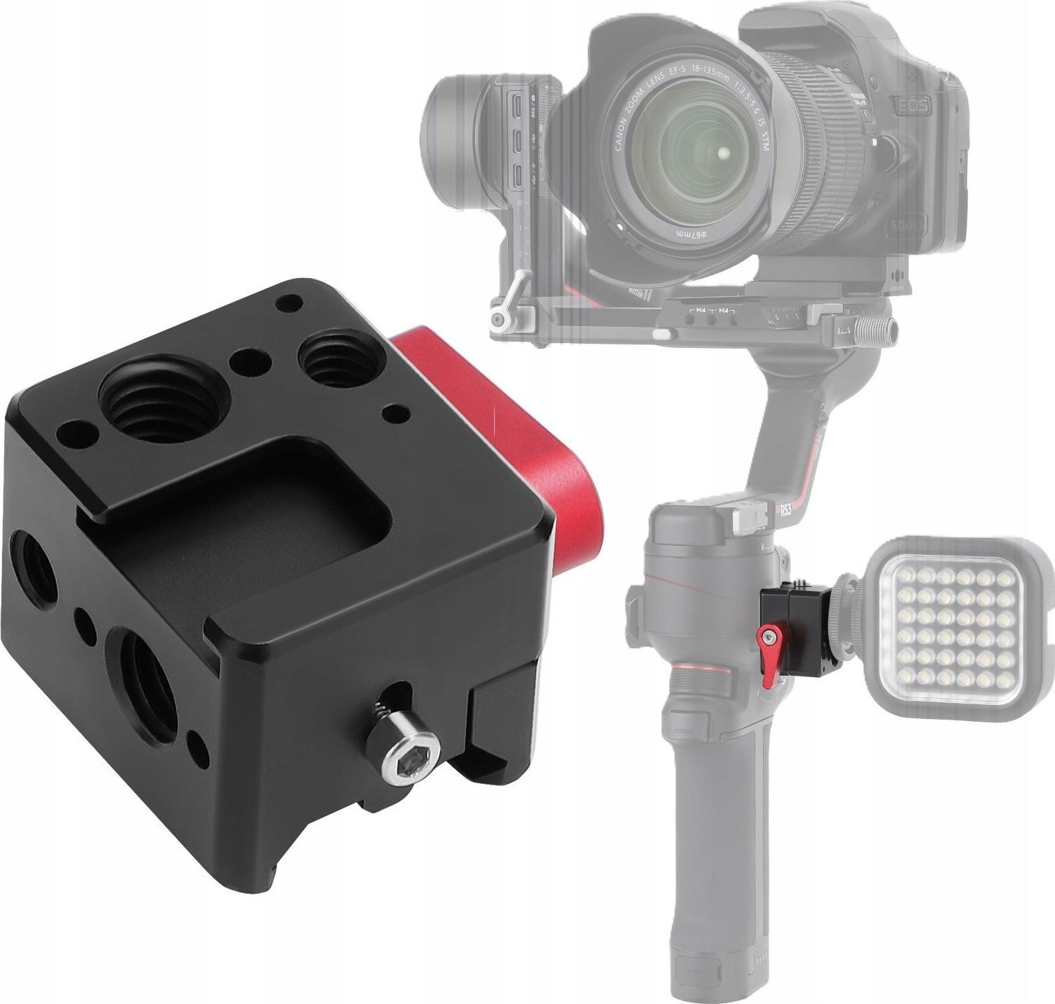 SunnyLife Uchwyt Mocowanie Adapter Gwint 1/4" 3/8" Iso Do Dji Ronin Rs3 / Rs3 Pro / Rs2 / Rsc2 / Ro-hc522