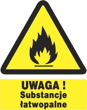 Mój dom Zoo-28 - Uwaga Substancje Łatwopalne - Znak Bhp