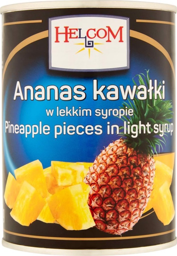 Helcom Helcom Ananas kawałki w lekkim syropie 565 g