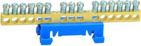 Simet Zacisk przyłączeniowy na TS35, neutralny N, 15-polowy, 15x16mm2 870N/15 niebieski (89814003)