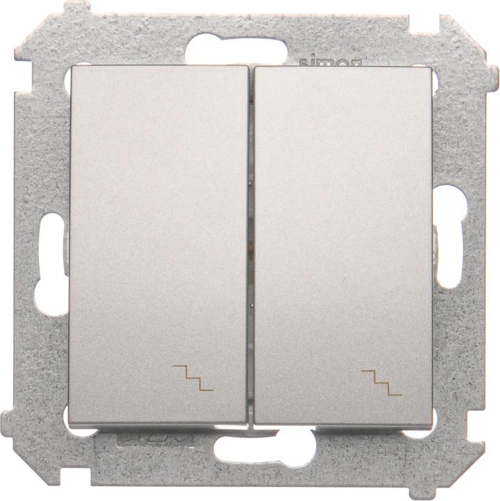 Kontakt-Simon Łącznik schodowy podwójny srebrny mat - DW6/2.01/43