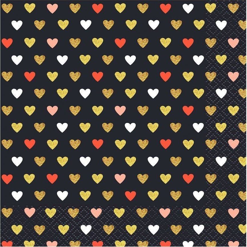 Serwetki papierowe z nadrukiem serca serduszka