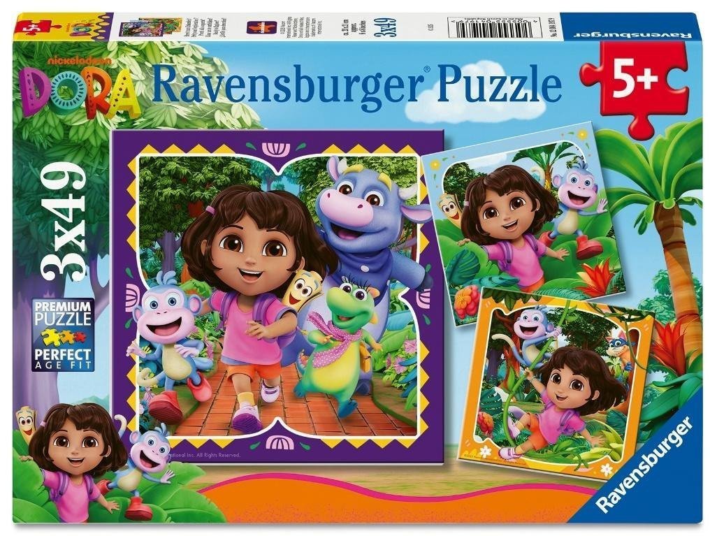 Puzzle dla dzieci 2D: Dora 3x49el