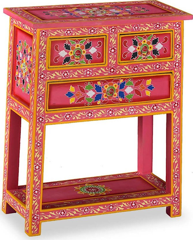 Elior Różowa szafka w stylu rustykalnym - Cahir