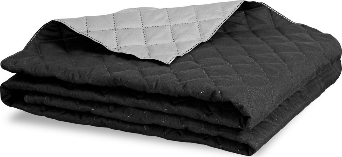 PIRUU Narzuta dwustronna pikowana szaro-czarna 160x200 cm Medicline