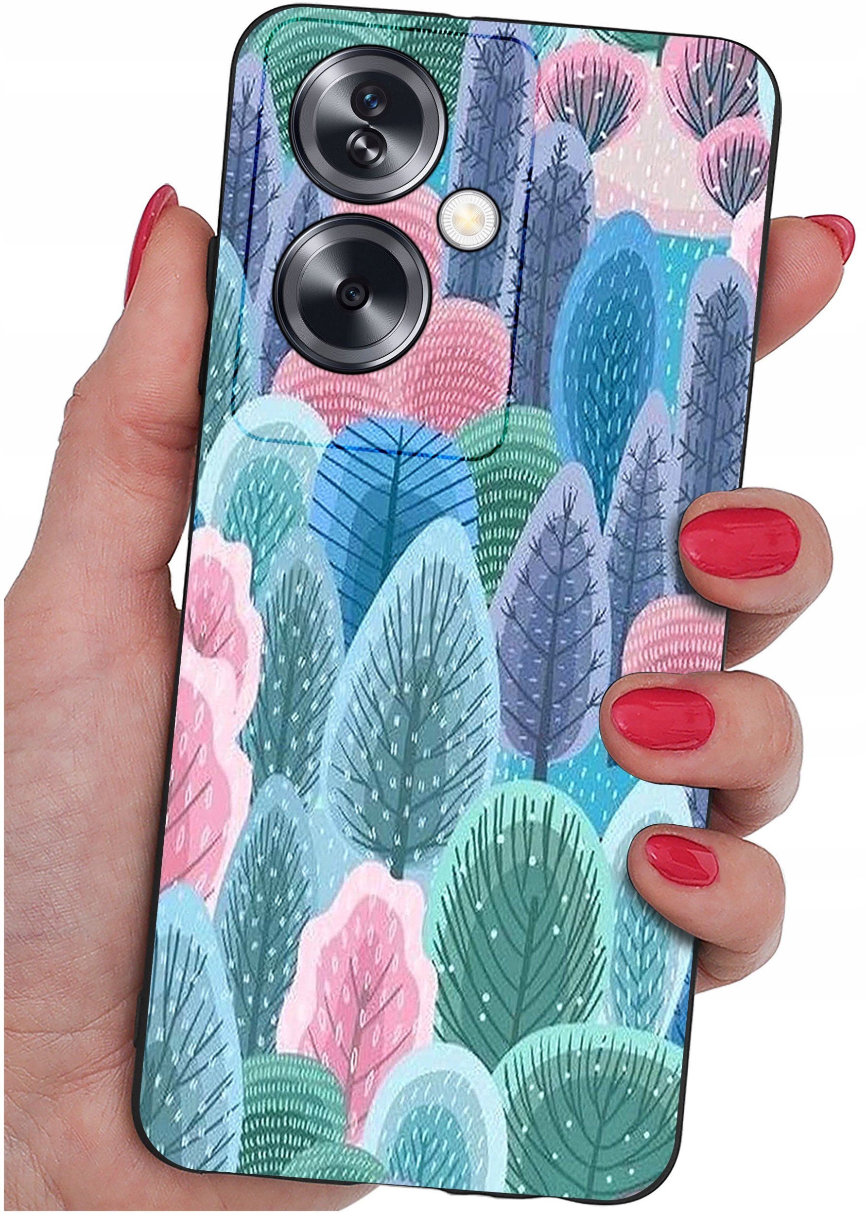 ETUI do Oppo A79 5G WZORY |SILIKONOWE MATT CASE + SZKŁO ochronne 9H