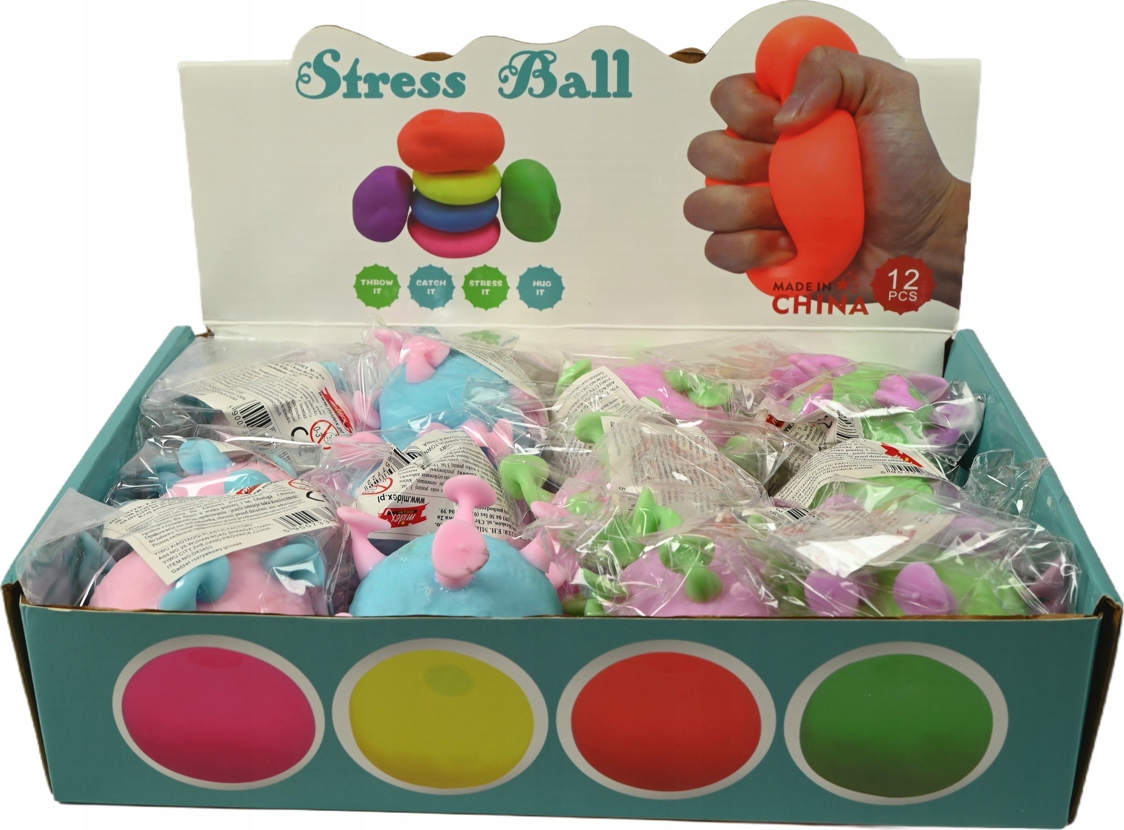 Gniotek piłka 12szt/disp D43453 57722