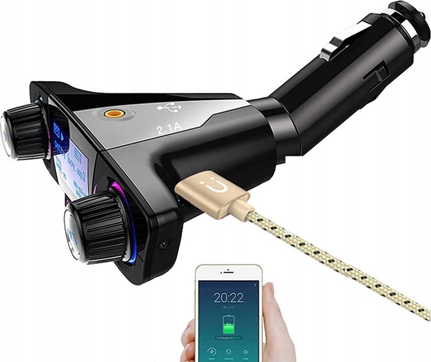 Transmiter FM Verk TRANSMITER FM BLUETOOTH USB 5.0 WIELOFUNKCYJNY 8W1