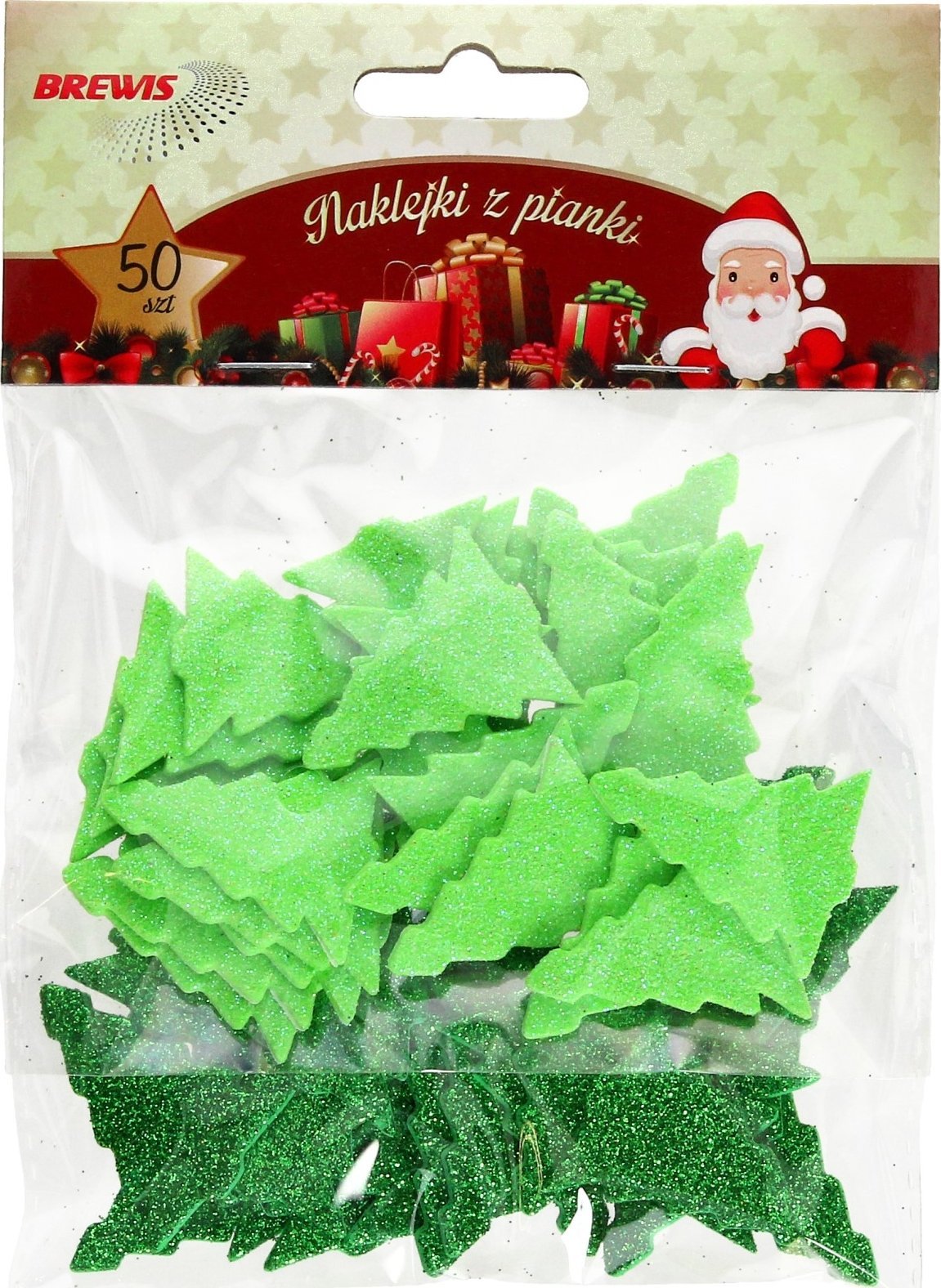 BREWIS Naklejki z pianki PVX 09 Choinki brokatowe