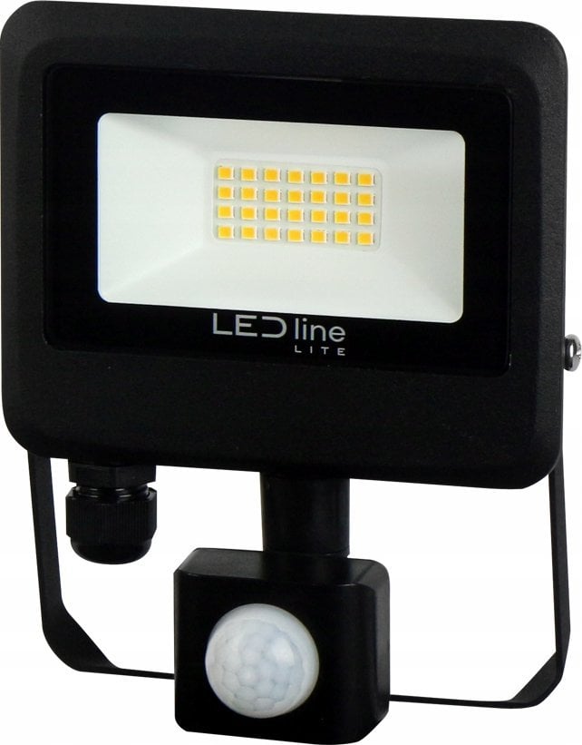 Lauko sviestuvas su judesio davikliu LED 20W neutraliai balta 230Vac, 2000lm, IP65, juodas, PHOTON, LED LINE