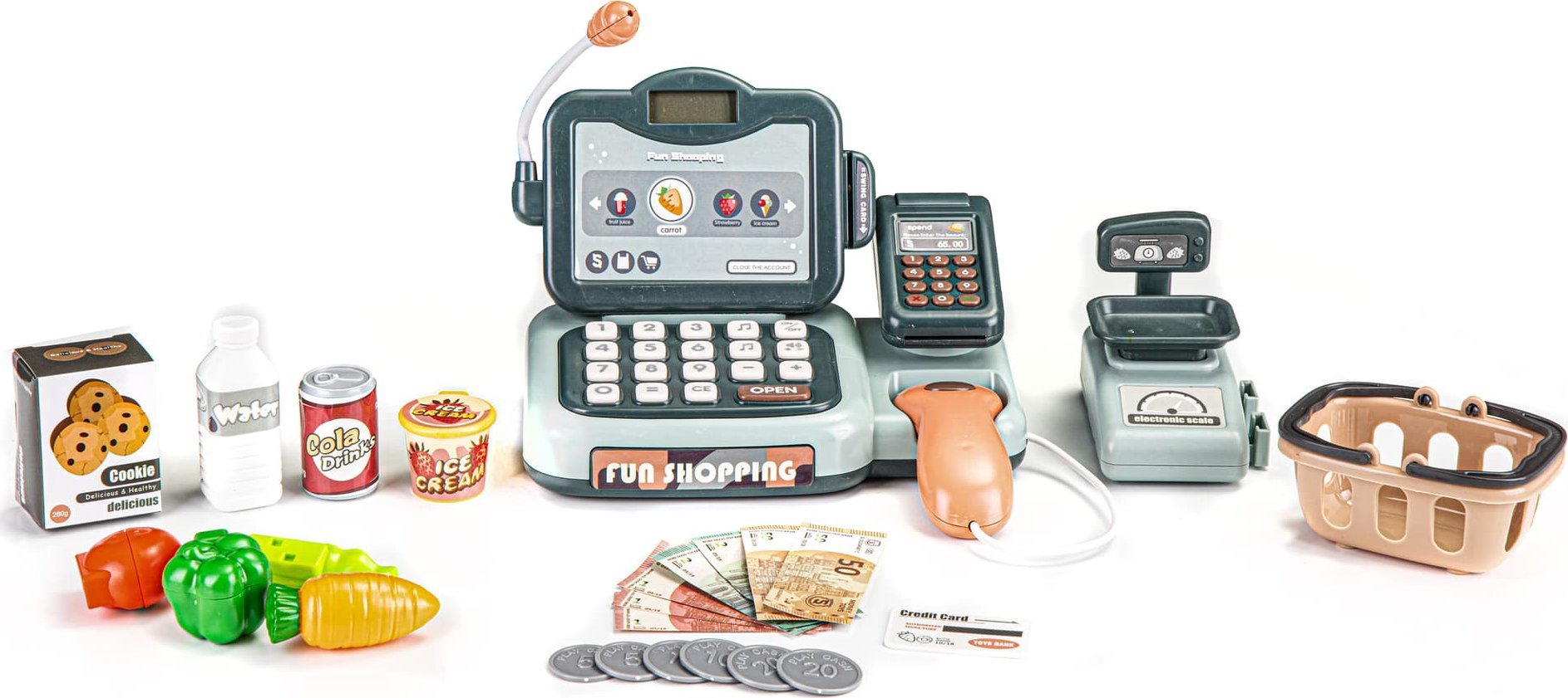 Multistore Kasa sklepowa produkty skaner kalkulator dźwięki