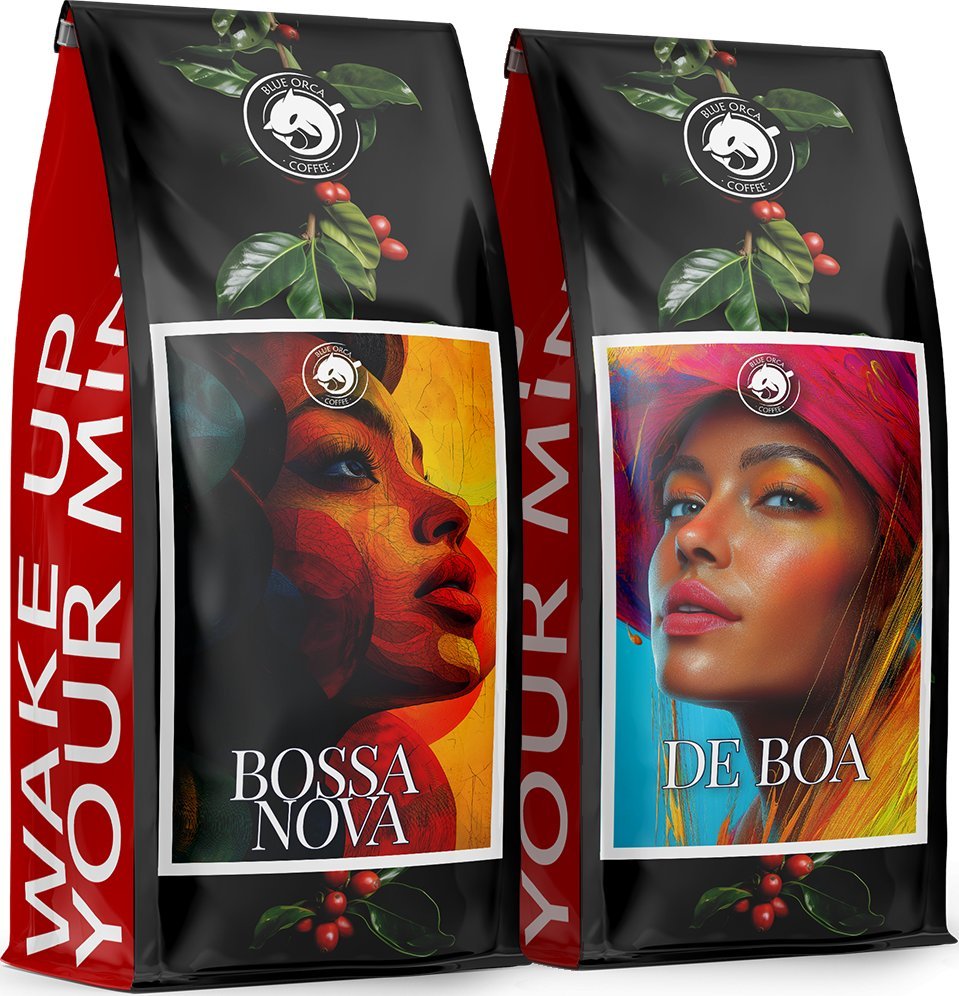Kawa ziarnista Blue Orca Coffee Kawa ziarnista 2x1kg - BOSSA NOVA + DE BOA - 100% Arabica ŚWIEŻO PALONA