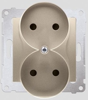 Kontakt-Simon Gniazdo SIMON54 podwójne b/u 16A IP20 z przesłoną złote - DG2MZ.01/44