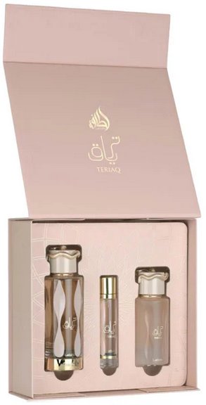 Lattafa Teriq edp 100ml + 12ml + mgiełka do włosów 50ml