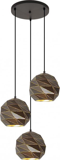 Lampa wisząca Italux Nowoczesna lampa sufitowa LED Ready do salonu Italux Palermo PND-2424-3S-GR+GD