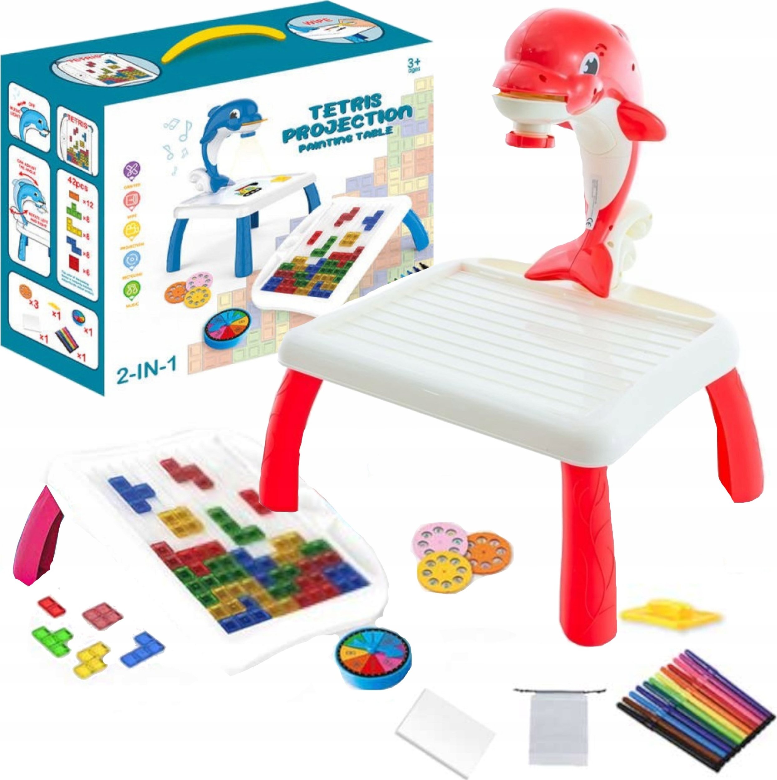 Projektor do rysowania stolik delfin tetris 200-1C