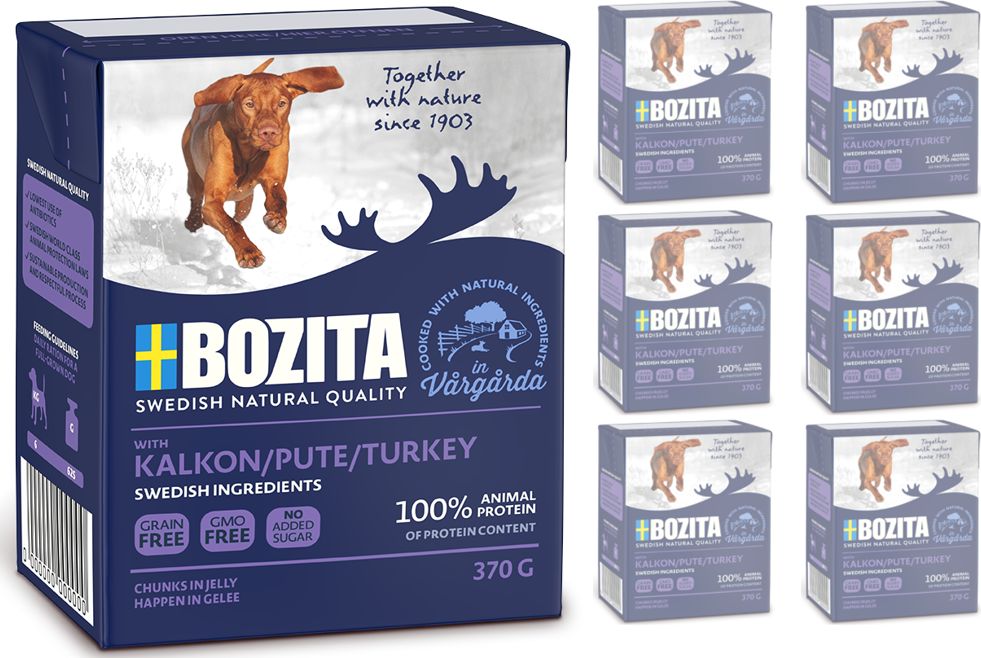 Bozita Bozita Dog: Indyk w galarecie 6x370g