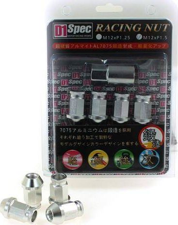 MTuning_F Nakrętki D1SPEC Replica 40mm M12x1.25 Silver