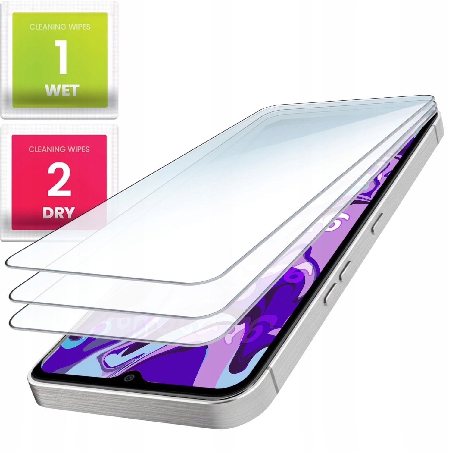 3-PAK Szkło Hartowane Do Samsung Galaxy A07 4G (Płaskie 2.5D, Szybka 9H)